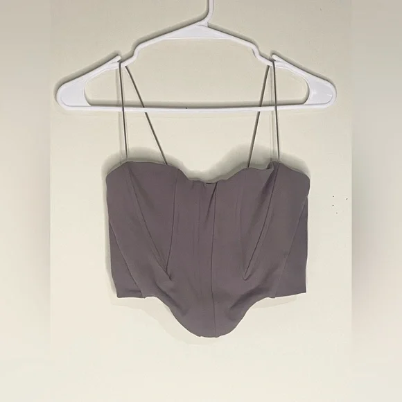 JOAH BROWN- Sueded Brown Contour Corset Tank - Picture 2 of 6